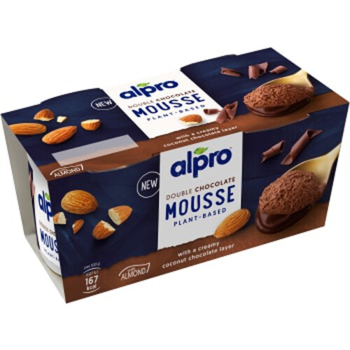 Mousse Double Choklad mandel växtbaserad 140g Alpro