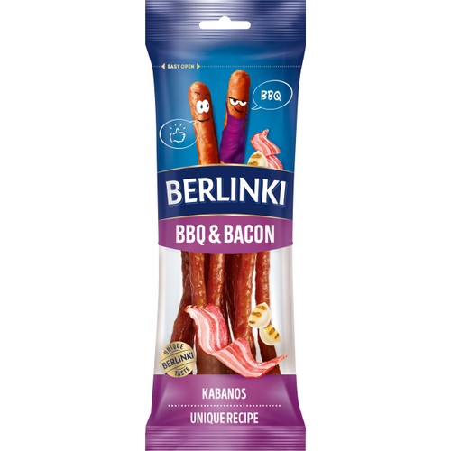 Ölkorv Kabanoss BBQ och Bacon 85g Morliny