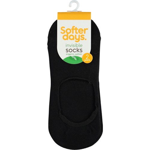 Strumpa invisible 37-40 2p svart Softer Days