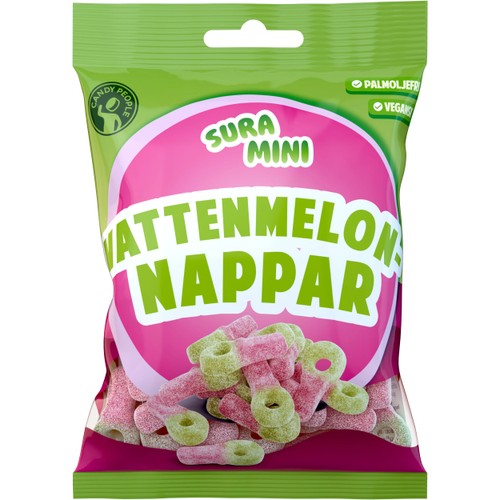 Sura Mini Vattenmelonnappar Sura Mini Vattenmelonnappar 70 Gram Candypeople