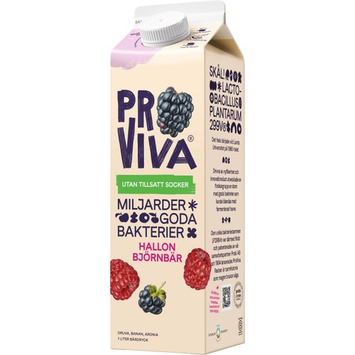 Fruktdryck Hallon Björnbär Utan tillsatt socker 1l ProViva