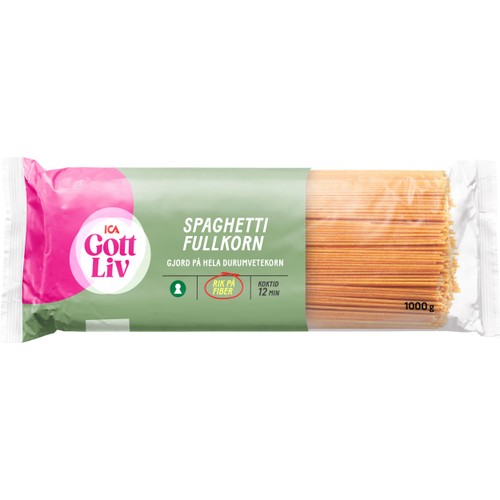 Spaghetti fullkorn 1kg ICA Gott Liv