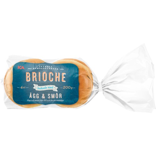 Brioche Hamburgerbröd 4-p 200g ICA