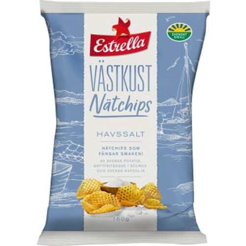 Västkust Nätchips Havssalt 160g Estrella