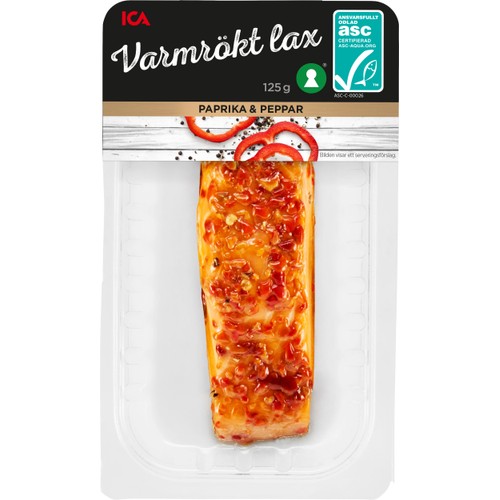Lax Färsk Varmrökt Paprika & Peppar 125g Miljömärkt ICA