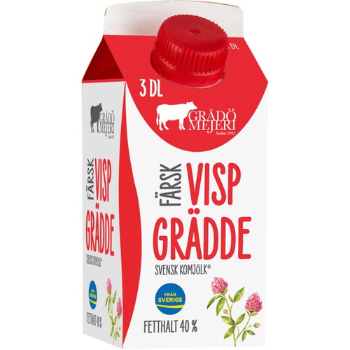 Vispgrädde 40% 3dl Grådö Mejeri