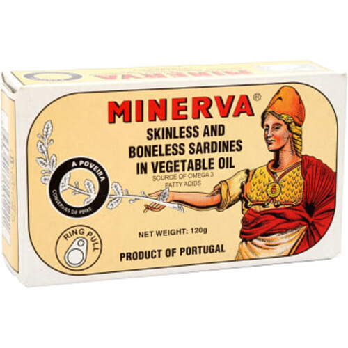 Sardiner i vegetabilisk olja 120g Minerva