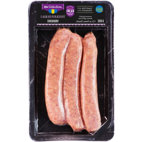 Färskkorv Lagrad Folkeost 300g ICA Selection