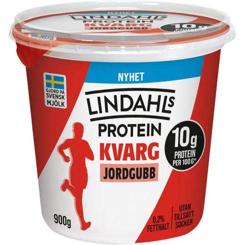 Proteinkvarg Jordgubb 0,2% 900g Lindahls
