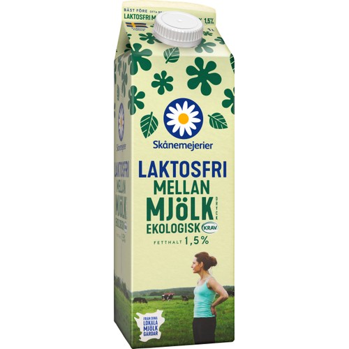 Mellanmjölk Laktosfri 1l KRAV Skånemejerier