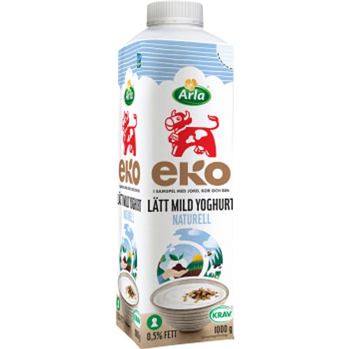 Lättyoghurt Mild Naturell Ekologisk 0,5% 1000g Arla Ko®