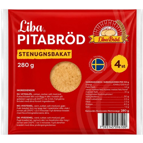Pitabröd 4-p 280g Liba Bröd