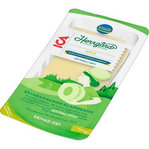 Ost Herrgård mild skivad 28% 150g ICA