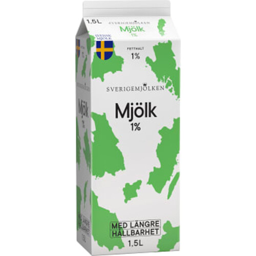 Mjölk Extra lång hållbarhet 1% 1500ml Sverigemjölken