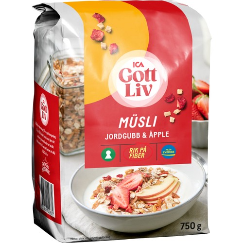 Müsli Jordgubb & äpple 750g ICA Gott Liv