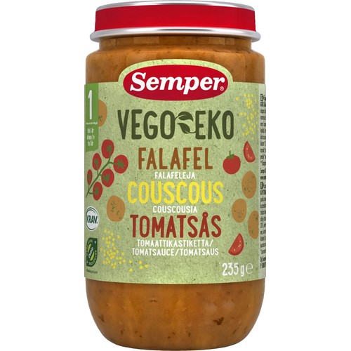 Falafel med couscous & tomatsås Ekologisk 235g KRAV Semper