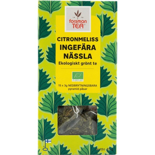 Te Citronmeliss Ingefära Nässla 15-pack Eko 45g Forsman Tea