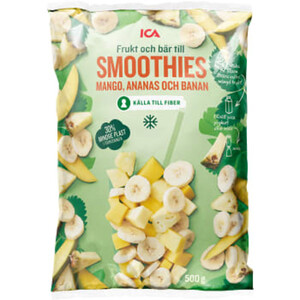 Frukt till smoothies Mango ananas banan Fryst 500g ICA