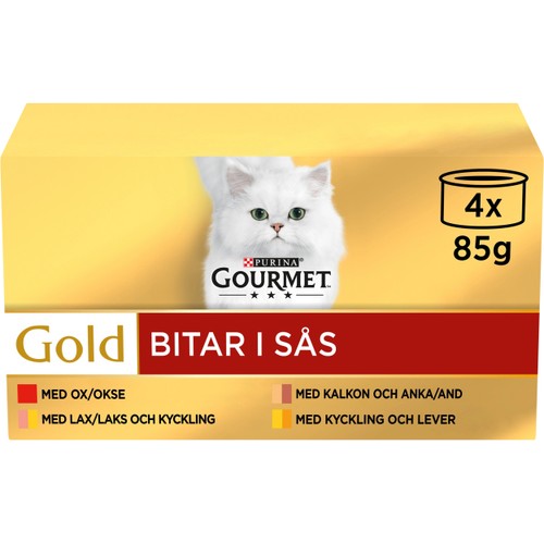 Kattmat Kött i sås 4-p 340g Gourmet