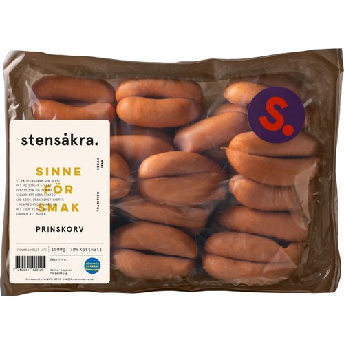 Prinskorv 70% kötthalt 1kg Stensåkra