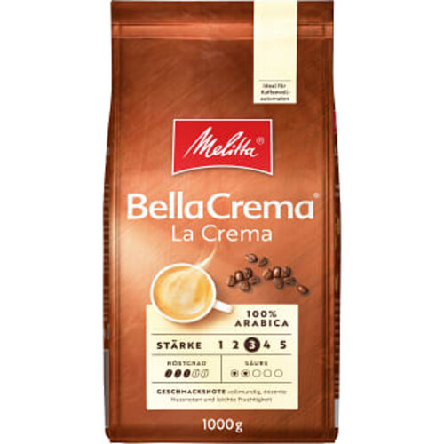 Kaffe Bella Crema Lacrema Hela bönor 1kg Melitta