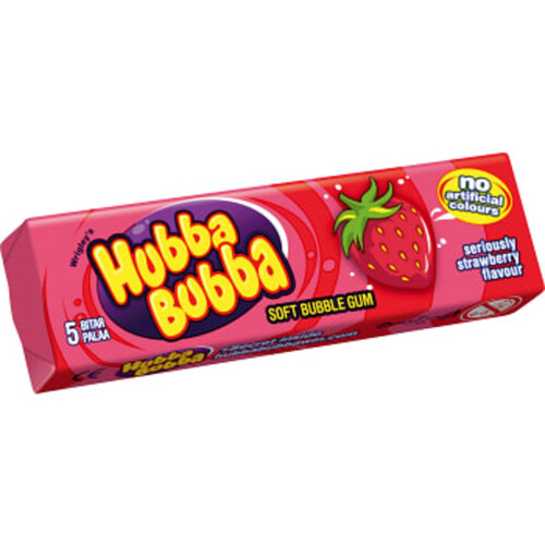 Tuggummi Seriously jordgubb 35g 5-p Hubba Bubba