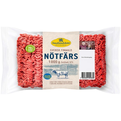 Nötfärs Färsk 12% 1kg Smålandskött