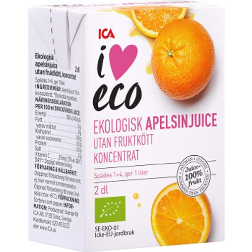 Apelsinjuice koncentrat Ekologisk 2dl ICA I love eco