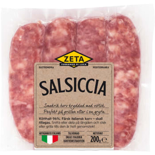 Färskkorv Salsiccia 96% Kötthalt 200g Zeta