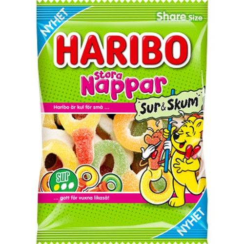 Stora Nappar Sur & Skum 150g Haribo
