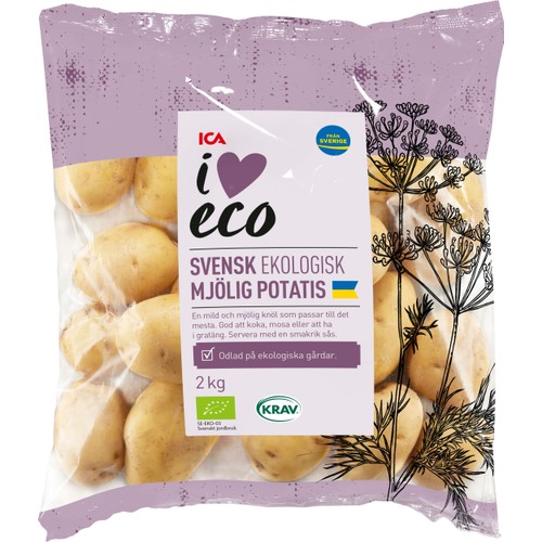Mjölig potatis 2kg KRAV ICA I love eco Klass 2