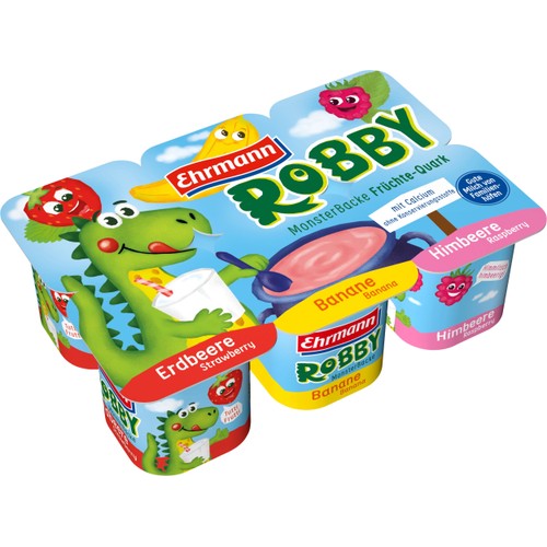 Fruktkvarg Jordgubb Banan Hallon 6-p 300g Robby