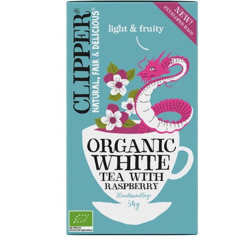Vitt Te Raspberry Ekologiskt 34g Clipper