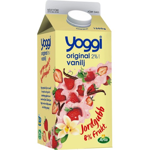 Yoghurt Original Jordgubb Vanilj 2% 1500g Yoggi®