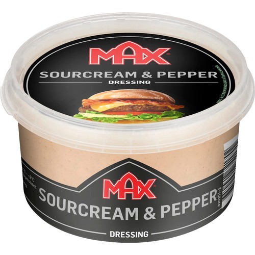 Hamburgerdressing sourcream & pepper 220ml Max