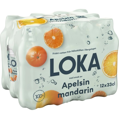 Kolsyrat vatten Apelsin Mandarin 12x33cl  Loka