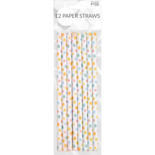 Papperssugrör jumbo prickar 8p Pictura
