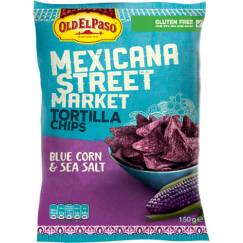 Tortillachips Blue corn & sea salt 150g Old El Paso