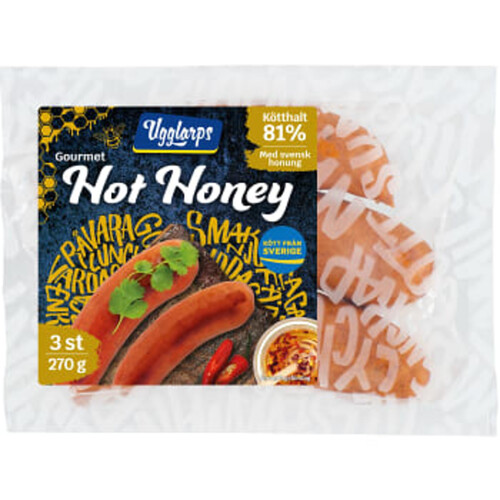 Grillkorv Hot Honey 81% Kötthalt 270g Ugglarps