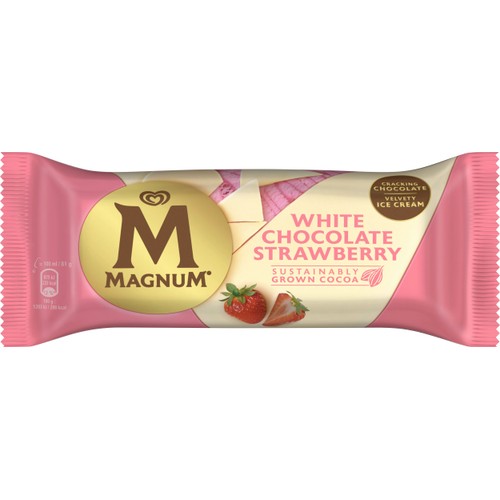 Glass White chocolate strawberry 1-p Magnum