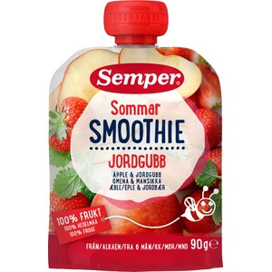 Smoothie sommar Äpple & jordgubb Från 6m 90g Semper