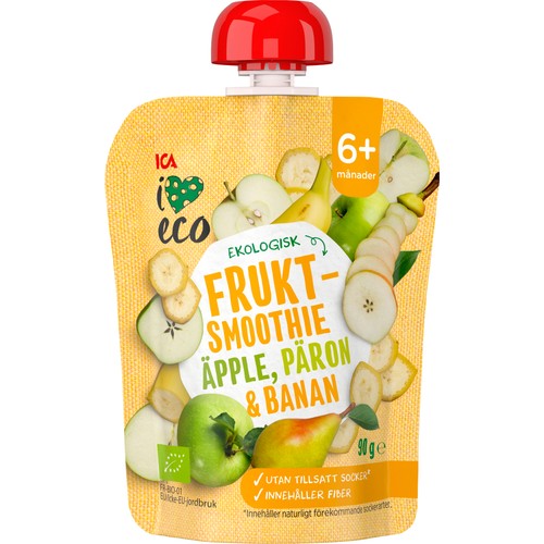 Fruktmellis Äpple päron & banan Från 6mån Ekologisk 90g ICA I love eco
