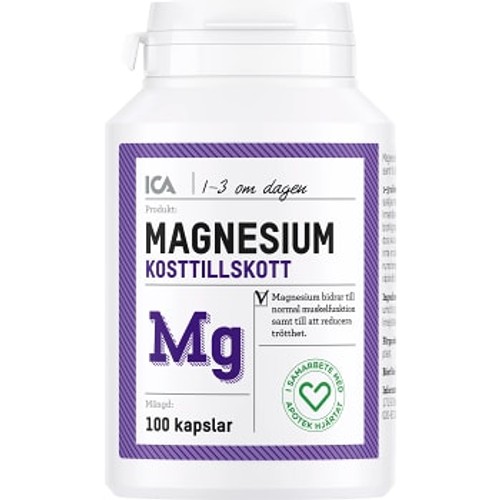Magnesium Kosttillskott 100st ICA Hjärtat