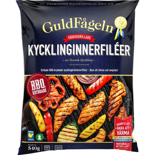 Grillade kycklinginnerfiléer BBQ Fryst 540g Guldfågeln
