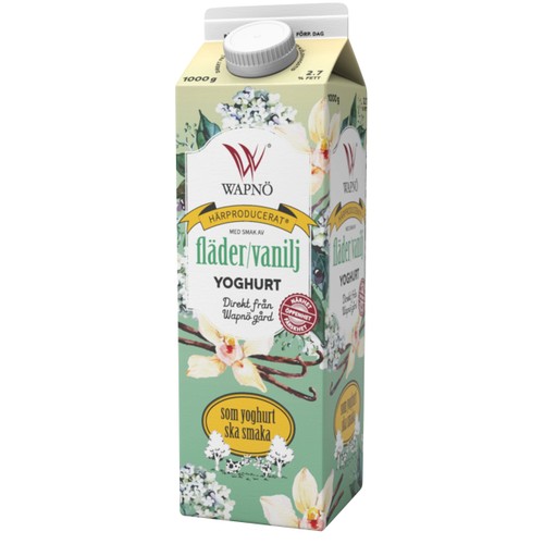 Yoghurt Fläder/vanilj 2,7% 1kg Wapnö