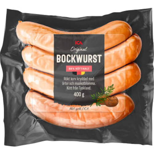 Bockwurst 88% kötthalt 400g ICA