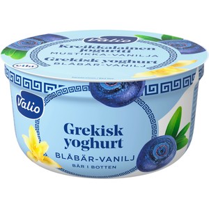 Yoghurt Grekisk Blåbär Vanilj Laktosfri 4,7% 150g Valio