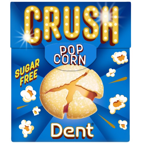 Pastillask Crush Popcorn Sockerfri 25g Dent