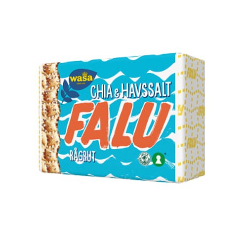 Knäckebröd Falu Råg-Rut Chia & Havssalt 235g Wasa 