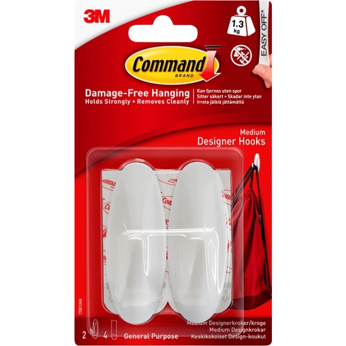 Krok 8cm hög Vit 2-p  Command
